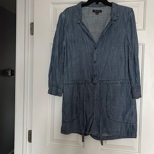 Level 99 Chambray Linen Blend Romper